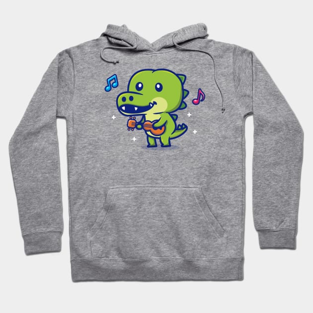 Cute Crocodile Playing Guitar Hoodie by Catalyst Labs